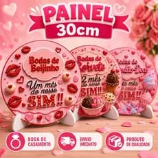 Capa Painel De Festa 30x30 - Bodas De Casamento- DIVERSOS MODELOS - Tecido Sublimado