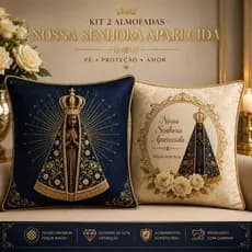 Kit 02 Capas de Almofadas Nossa Senhora Aparecida 45cm Estampada