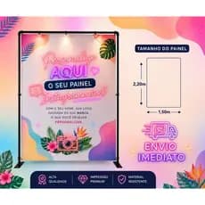 Painel Fundo Instagramável Personalizado Retangular Vertical Sublimado 3D 1,50x2,20 Decoração