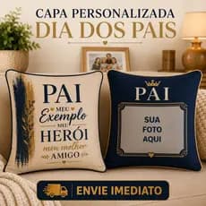 Kit 02 Capas de Almofadas Dia Dos Pais 45cm Personalizada Sua Foto
