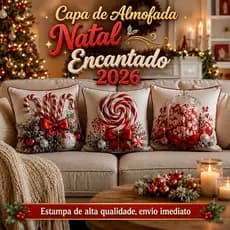 Kit 03 Capas Almofada NATAL ENCANTADO 45X45 Estampa Premier