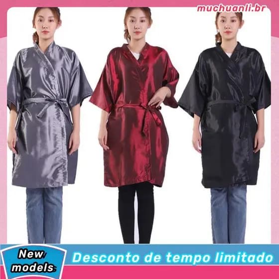 Roupão / Kimono De Cetim Noiva / Salão De Beleza Kit C/ 5