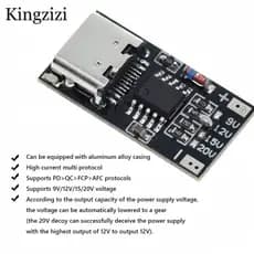 Placa De Chamariz PD/QC/AFC Tipo-C Módulo De Impulso USB 9V 12V 15V 20V Gatilho De Protocolo De Tensão De Carregamento R