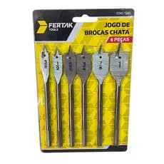Jodo de Brocas Chata para Madeira kit 6 Peças Fertak