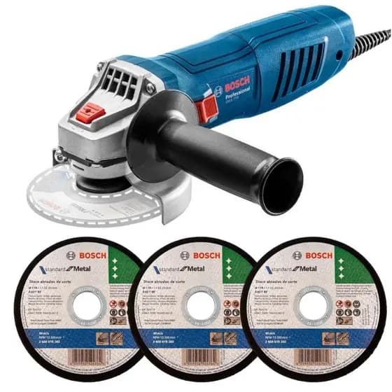 Esmerilhadeira Angular Gws 770 Bosch 770w 115mm + 3 Discos de Corte Aço Inox