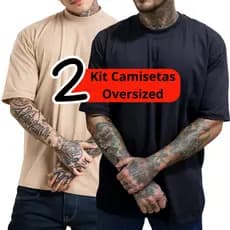 Kit Camisetas  Oversized Streetwear Masculina 100% Algodão 30.1 Padrão Americano