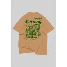 Camiseta Oversized Streetwear Morning 100% Algodão Camisa Oversize