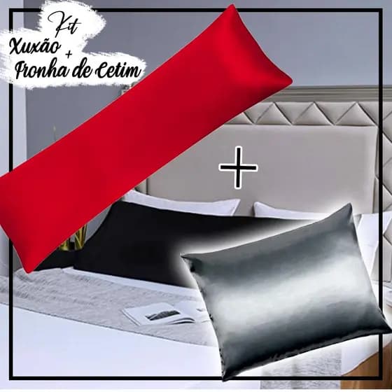 Kit Capa De Xuxão De Cetim + Fronha De Cetim 100% Grande 70 X 50 Kit Capa De Travesseiro Para Cama