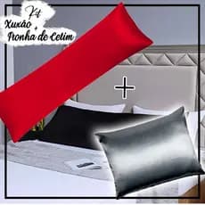 Kit Capa De Xuxão De Cetim + Fronha De Cetim 100% Grande 70 X 50 Kit Capa De Travesseiro Para Cama