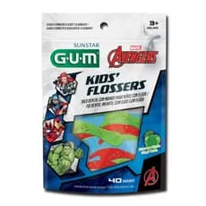 FIO DENTAL C/ CABO KIDS FLOSSERS MAÇA VERDE AVENGERS C/40