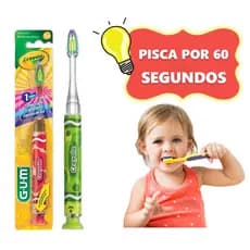 ESCOVA INFANTIL CRAYOLA C/ LUZ 60 PISCA SEGUNDOS GUM