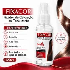 Fixador de Coloração e Tonalizante Belveg 120ml Brilho Proteção Anti Frizz
