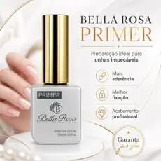 Kit até 3 Primer Bella Rosa 15ml Alta Fixação para Unhas em Gel Fibra Polygel Acrílico