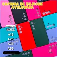 Capa Case Capinha Compatível Com Samsung Galaxy A05S A15 A25 A35 A55 Silicone Aveludada Protetora