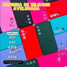 Case Capa Capinha Compatível com Samsung Galaxy A20 A30 A30s A50 A50s Aveludada Protetora