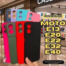 Capa Compatível Com Motorola Moto E13 E20 E22 E32 E40 Silicone Aveludada