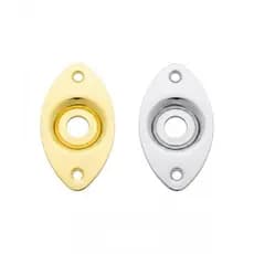 Jack Plate Oval Dourado para Guitarra e Baixo