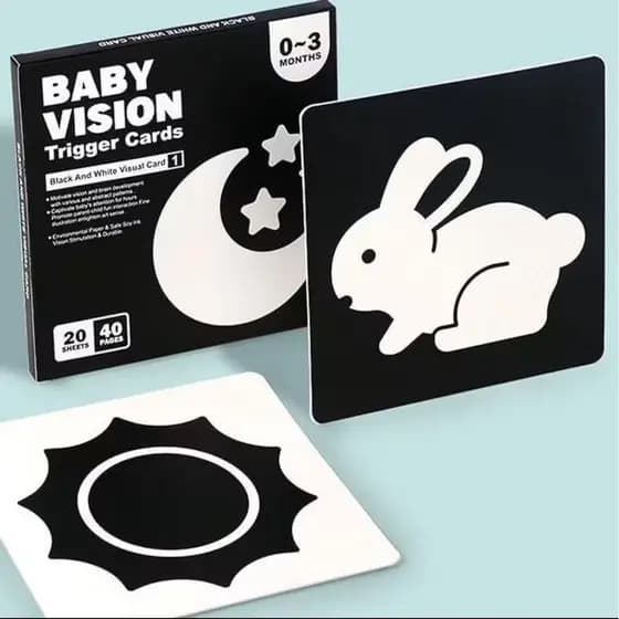 Card Tummy Time de 0 a 3 Meses - Cartas de Alto Contraste