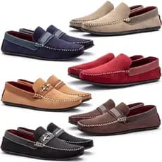 Mocassim masculino leve, confortavel de camurça nas cores preto, café, vermeho, caramelo, azul, beje
