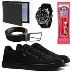 Mega Promoção De Sapatenis Masculino Mais Carteira, Cinto, Relógio E Bala Fini De Brinde