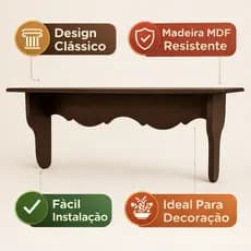 Decoração Estante de Madeira Prateleira Marrom