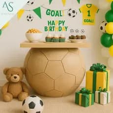 Mesa Desmontável Modelo Bola De Futebol Em MDF Crú