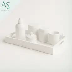 Bandeja com Alça Bandeija Redonda Decorativa Mdf Branca