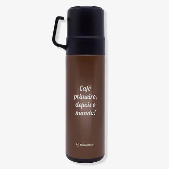 Garrafa Térmica de Café com Tampa Dupla Café - Zonacriativa