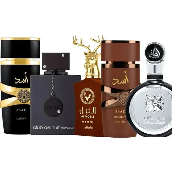 Kit 5 Perfumes Árabes Masculinos Embalagem SPRAY