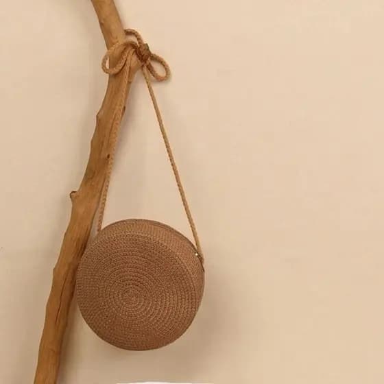 Bolsa de palha redonda