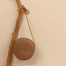 Bolsa de palha redonda