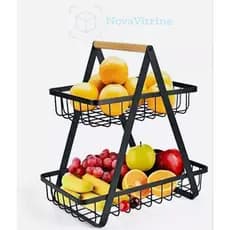 Fruteira Dupla de Metal – Design Sofisticado e Funcional