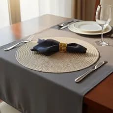 Kit 4 Peças Mesa Posta Sousplat Supla Metalizado e Porta guardanapos metal mesa de jantar 4 cadeiras