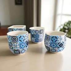 Vaso Decorativo Em Porcelana Luxo Estilo Oriental com Planta artificial
