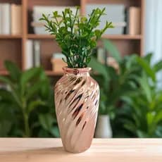 1 Enfeite Decoração Vaso Vasinho De Cerâmica Metalizado Rose Prata Dourado Decoração Quarto