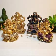 Estueta Ganesha Estátua Decoração Casa Escritorio Luxo Sorte Deus Hindu Decoração Religiosa
