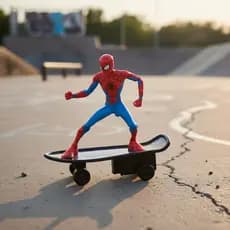 Boneco Homem Aranha Skatista Spider Man Skate Fricção Marvel Disney ETITOYS Brinquedo Infantil