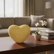 Enfeite Decorativo Coração de Porcelana com Brilho  Dourado Prata Vermelho Luxo
