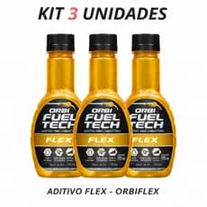 kit 3 unidades Aditivo Combustível Flex 200ml Limpa Bicos Injetores - ORBI-FLEX Gasolina e Etanol