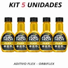 kit 5 unidades Aditivo Combustível Flex 200ml Limpa Bicos Injetores - ORBI-FLEX Gasolina e Etanol