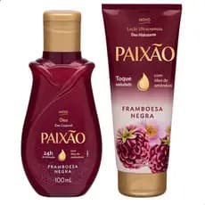 Kit Paixão Framboesa Negra Loção Hidratante Ultra cremosa e Óleo Deo Corporal