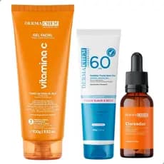 Kit Vitamina C Dermachem Protetor FPS60 Gel Facial + Sérum Clareador Uniformiza Pele AntiIdade