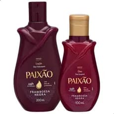Kit Paixao Framboesa Negra Hidratacao 200ml Oleo Corporal 100ml