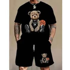 Conjunto Camiseta + Shorts Mauricinho moletom URSO BASQUETE Lançamento