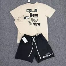 Camiseta e Short Tactel Moda Praia QKS Confortável todas Ocasião VARIAS CORES P ao GG Envio Imediato