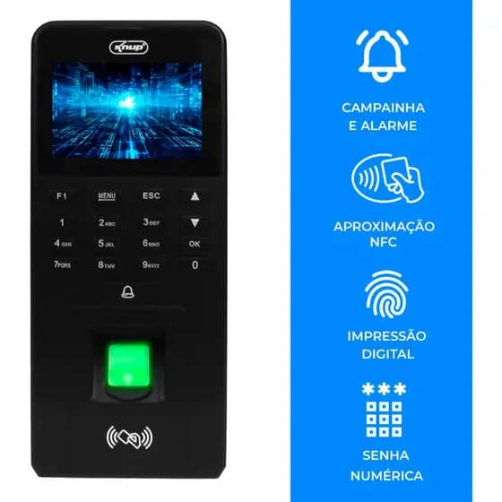 Ponto Digital Controle De Acesso Com Função Alarme Campainha