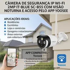 Câmera De Segurança Ip Wi-fi 2mp Noturna Detecção Movimento