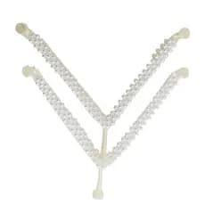 1 Par de Tiras Para Chinelo Decorado com Pérolas Brancas