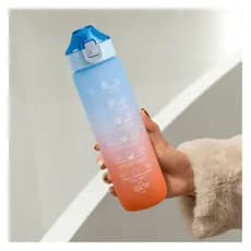 Garrafa de Água Fitness Colorida com Canudo de Silicone 900ml Coloridas Cores Vibrantes