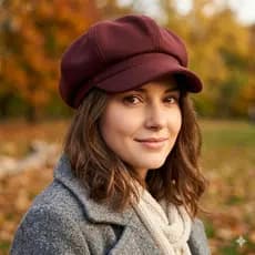 Boina Francesa Feminina Oito Gomos Vintage Retrô Coreano Estilo Europeu Casual Elegante Inverno